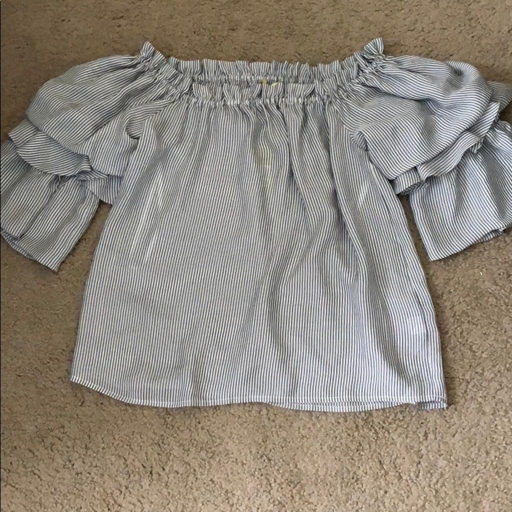 off the shoulder silk blouse